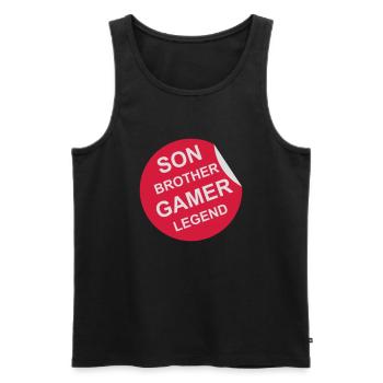 son brother gamer legend - Männer Premium Bio Tank Top - Schwarz - Vorne - Michal (187cm)