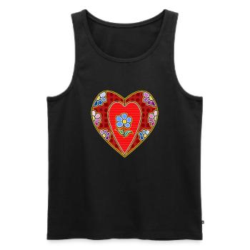 Herz - Männer Premium Bio Tank Top - Schwarz - Vorne - AI Model Male 178 light (178cm)