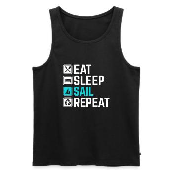 sailing sailing sailing boat - Men's Premium Organic Tank Top - black - Front - AI Model Male 178 light (178cm)