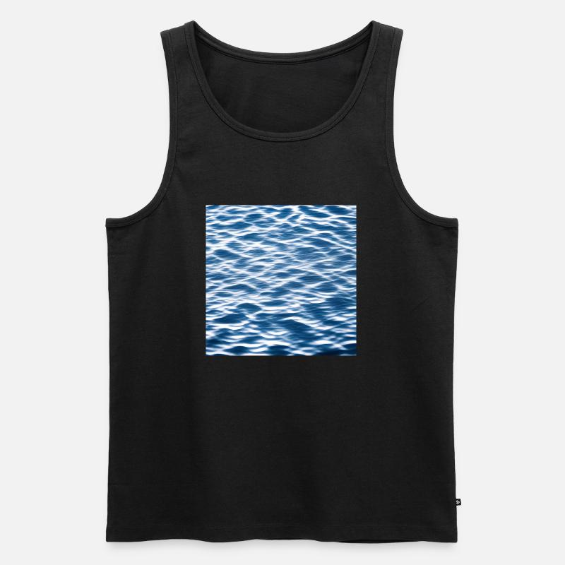 Wassermuster - Männer Premium Bio Tank Top - Schwarz