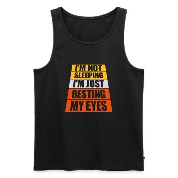 im not sleeping Zitat - Männer Premium Bio Tank Top - Schwarz - Vorne - Michal (187cm)
