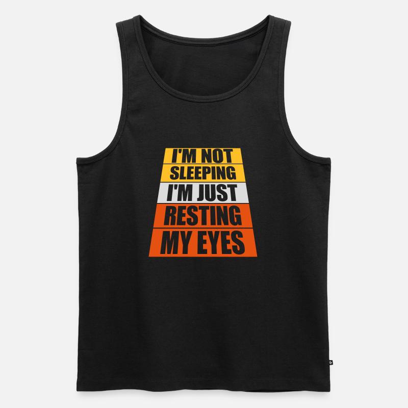im not sleeping Zitat - Männer Premium Bio Tank Top - Schwarz