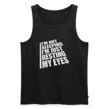 im not sleeping Zitat - Männer Premium Bio Tank Top - Schwarz - Vorne - Michal (187cm)