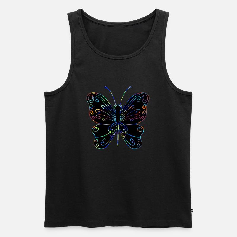 Schmetterling - Männer Premium Bio Tank Top - Schwarz
