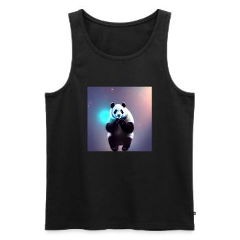 A panda for every heart - Men's Premium Organic Tank Top - black - Front - AI Model Male 178 light (178cm)