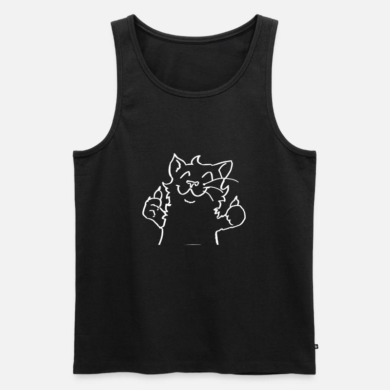 cool cat - Männer Premium Bio Tank Top - Schwarz