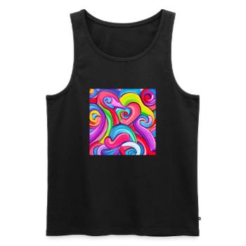 Candy valentines love - Men's Premium Organic Tank Top - black - Front - AI Model Male 178 light (178cm)
