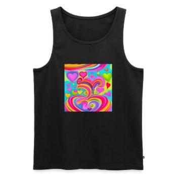Amour coloré - Débardeur bio Premium Homme - noir - Devant - Michal (187cm)