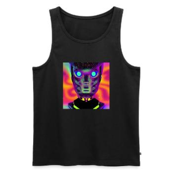 Abstract alien portrait - Men's Premium Organic Tank Top - black - Front - AI Model Male 178 light (178cm)