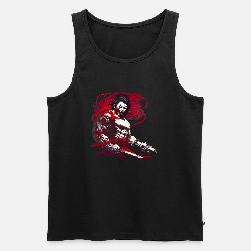 Samurai Warrior - Männer Premium Bio Tank Top - Schwarz
