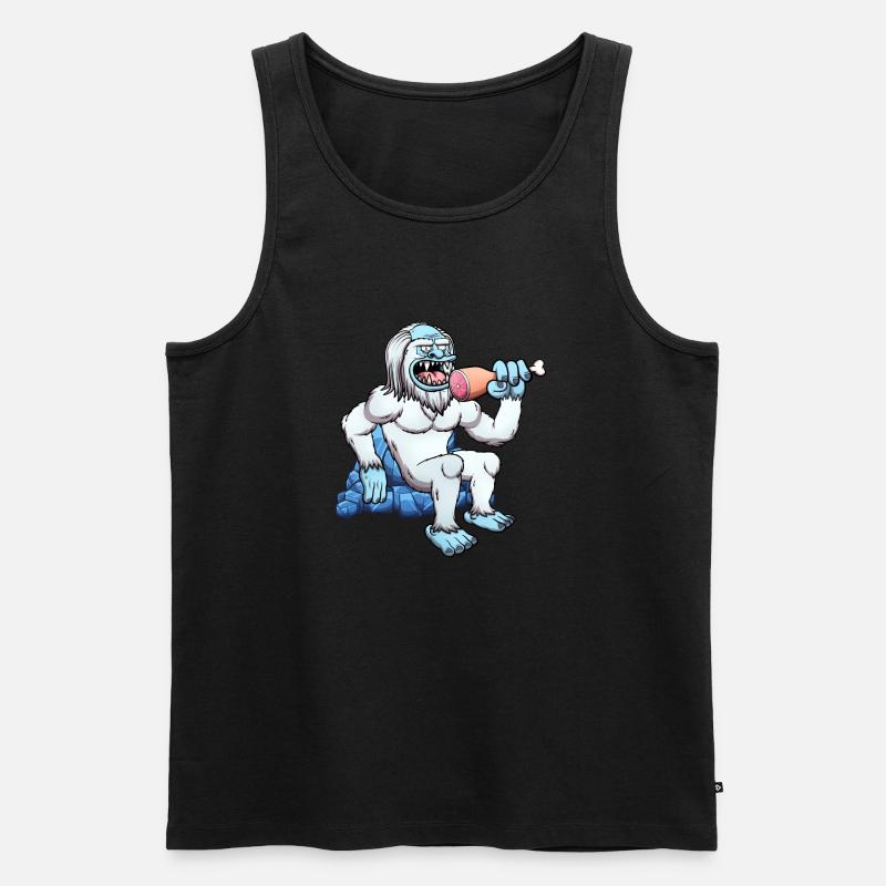 Yeti isst Fleisch - Männer Premium Bio Tank Top - Schwarz
