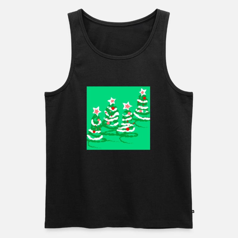 Weihnachtsbäume - Männer Premium Bio Tank Top - Schwarz