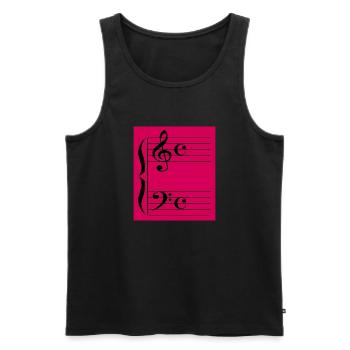Musical Clefs - Men's Premium Organic Tank Top - black - Front - Michal (187cm)