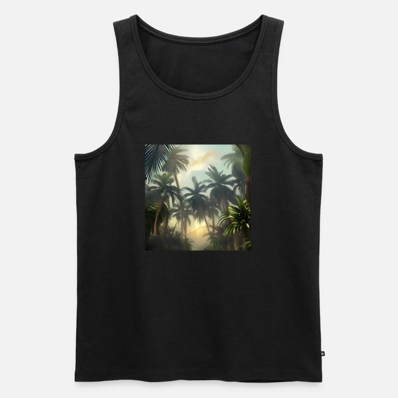 Dschungel mit Palmen - Männer Premium Bio Tank Top - Schwarz