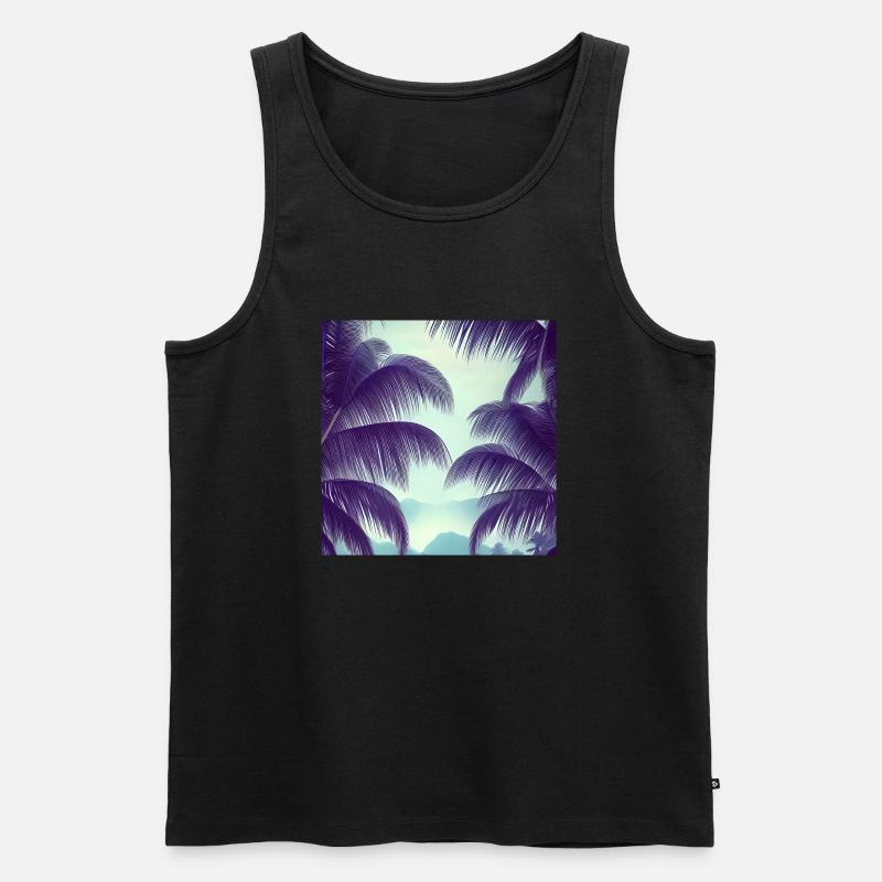Palmblätter Kunst - Männer Premium Bio Tank Top - Schwarz