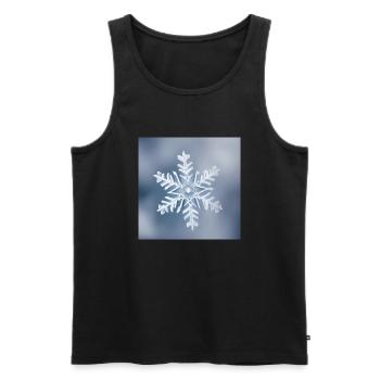 Winter-Schneeflocken-Porträt - Männer Premium Bio Tank Top - Schwarz - Vorne - AI Model Male 178 light (178cm)