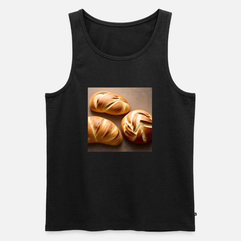 Porträt eines knusprigen Brotes - Männer Premium Bio Tank Top - Schwarz