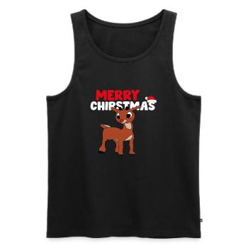 Rudolph das Rentier mit roter Nase + Christmas - Männer Premium Bio Tank Top - Schwarz - Vorne - Michal (187cm)
