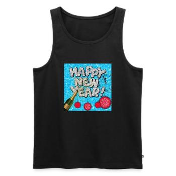 Frohes neues Jahr! - Männer Premium Bio Tank Top - Schwarz - Vorne - Michal (187cm)