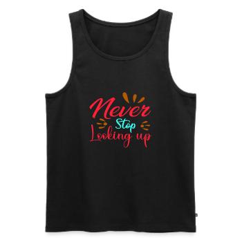 Never Stop Looking up - Männer Premium Bio Tank Top - Schwarz - Vorne - AI Model Male 178 light (178cm)