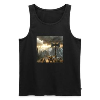 Wikingermalerei - Männer Premium Bio Tank Top - Schwarz - Vorne - AI Model Male 178 light (178cm)