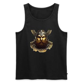 Tête viking - Débardeur bio Premium Homme - noir - Devant - Michal (187cm)