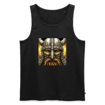 Tête de Viking en colère - Débardeur bio Premium Homme - noir - Devant - Michal (187cm)