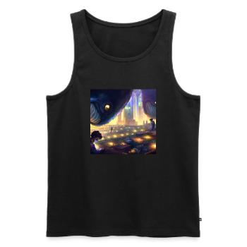 Monster, die am Himmel schweben - Männer Premium Bio Tank Top - Schwarz - Vorne - AI Model Male 178 light (178cm)