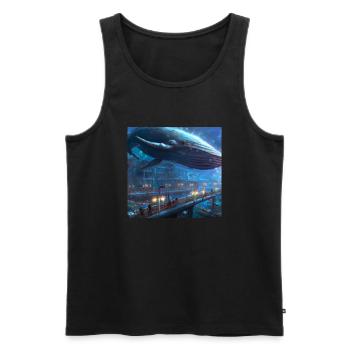Wal schwimmt in der Stadt - Männer Premium Bio Tank Top - Schwarz - Vorne - Michal (187cm)
