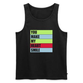 make my heart smile - Männer Premium Bio Tank Top - Schwarz - Vorne - Michal (187cm)