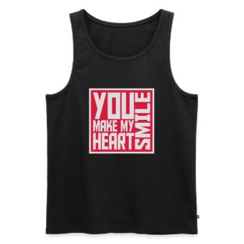 make my heart smile - Männer Premium Bio Tank Top - Schwarz - Vorne - Michal (187cm)