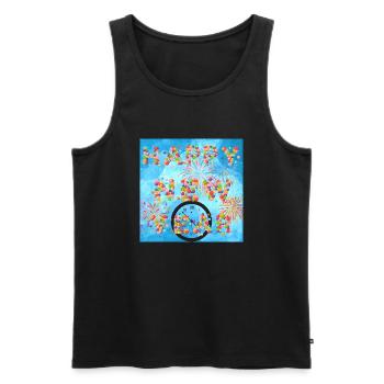 Frohes neues Jahr! - Männer Premium Bio Tank Top - Schwarz - Vorne - Michal (187cm)