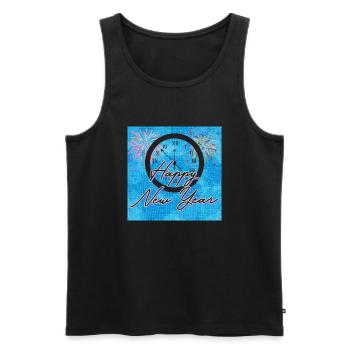 Frohes neues Jahr! - Männer Premium Bio Tank Top - Schwarz - Vorne - Michal (187cm)