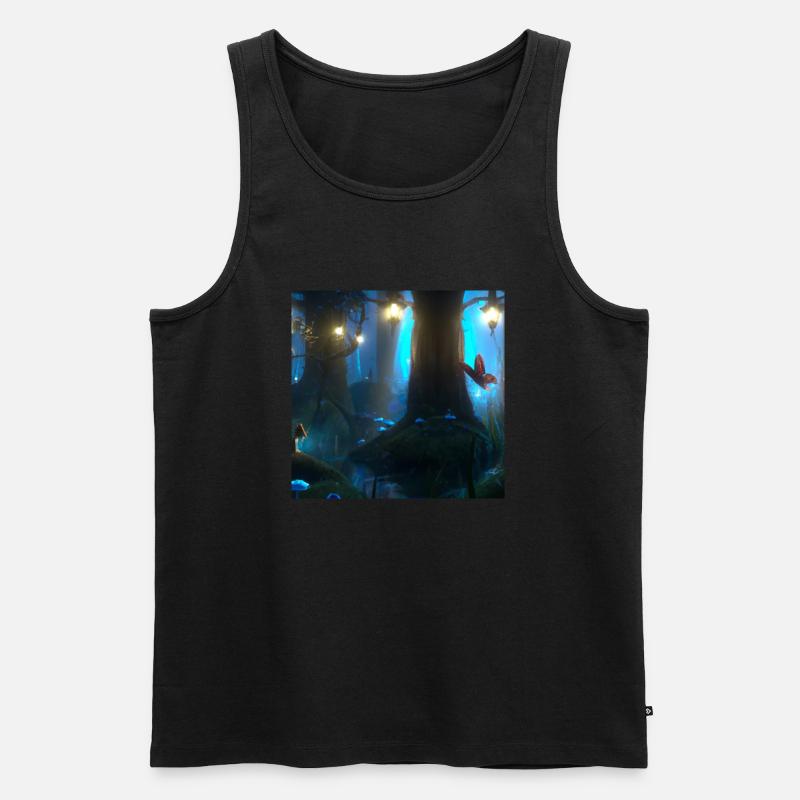 Magischer Wald - Männer Premium Bio Tank Top - Schwarz