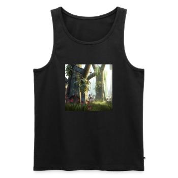 Magischer Wald - Männer Premium Bio Tank Top - Schwarz - Vorne - AI Model Male 178 light (178cm)