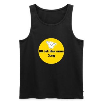 Alt ist das neue Jung - Männer Premium Bio Tank Top - Schwarz - Vorne - Michal (187cm)