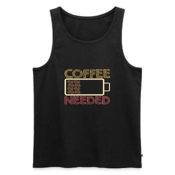 Coffee needed - Men's Premium Organic Tank Top - black - Front - AI Model Male 178 light (178cm)