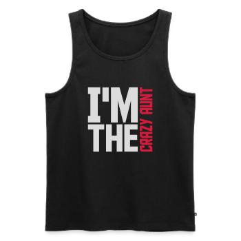 at The Crazy Aunt - Men's Premium Organic Tank Top - black - Front - Michal (187cm)