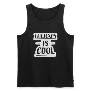 therapy is cool Quote - Men's Premium Organic Tank Top - black - Front - AI Model Male 178 light (178cm)