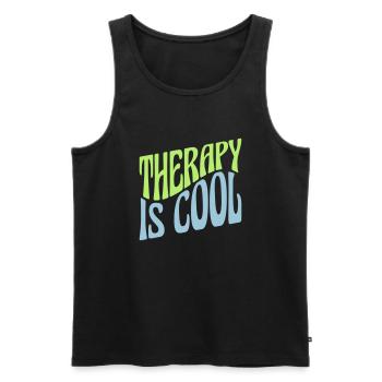 therapy is cool Quote - Men's Premium Organic Tank Top - black - Front - AI Model Male 178 light (178cm)
