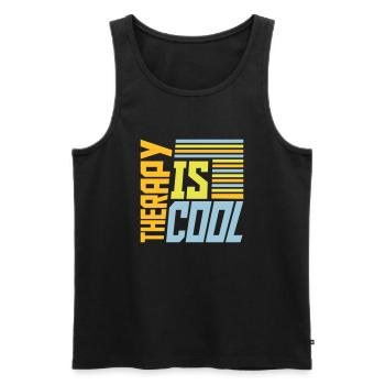 therapy is cool Quote - Men's Premium Organic Tank Top - black - Front - AI Model Male 178 light (178cm)