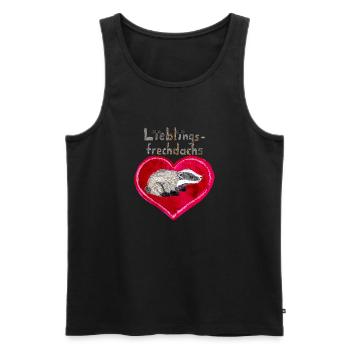 Lieblingsfrechdachs mit großem Herz - Männer Premium Bio Tank Top - Schwarz - Vorne - Michal (187cm)