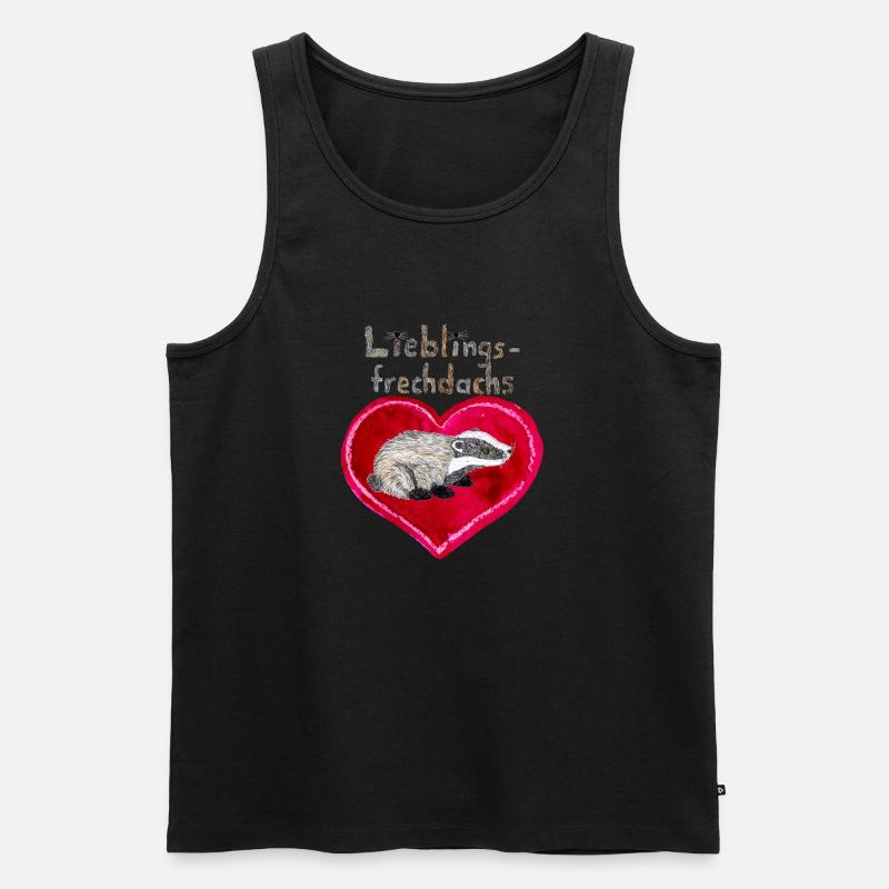 Lieblingsfrechdachs mit großem Herz - Männer Premium Bio Tank Top - Schwarz