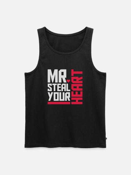 Mr steal your heart - Men's Premium Organic Tank Top - black