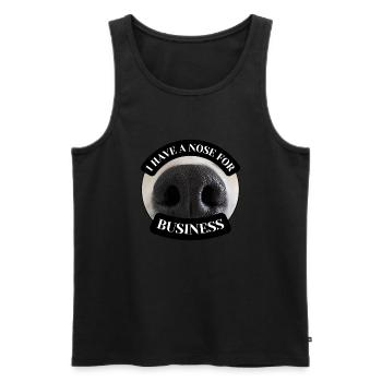 I have a nose for business. Dog nose theme. - Men's Premium Organic Tank Top - black - Front - AI Model Male 178 light (178cm)
