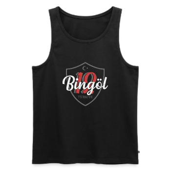 Bing oil - Men's Premium Organic Tank Top - black - Front - AI Model Male 178 light (178cm)