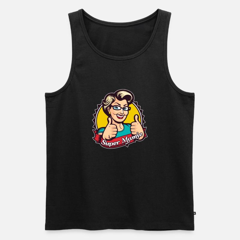 Super Oma - Männer Premium Bio Tank Top - Schwarz