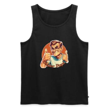 Super papi ! - Débardeur bio Premium Homme - noir - Devant - AI Model Male 178 light (178cm)
