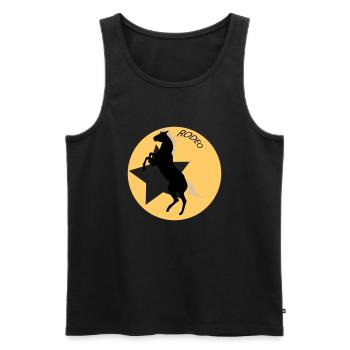 Rodeo - Débardeur bio Premium Homme - noir - Devant - AI Model Male 178 light (178cm)