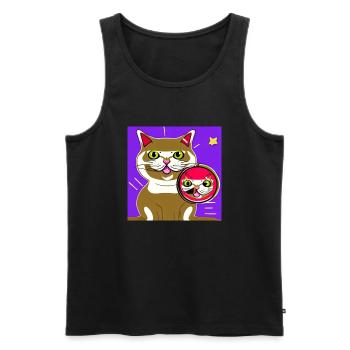 Verrückte katze - Männer Premium Bio Tank Top - Schwarz - Vorne - Michal (187cm)